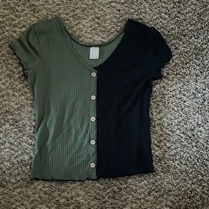 Black and green walmart shirt